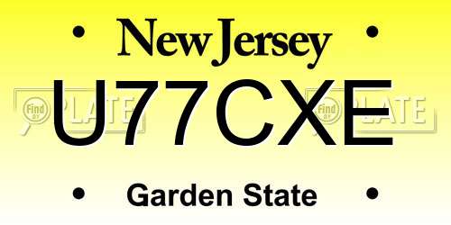 U77CXE New Jersey License Plate