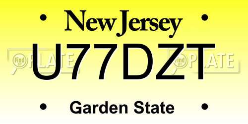 U77DZT New Jersey License Plate