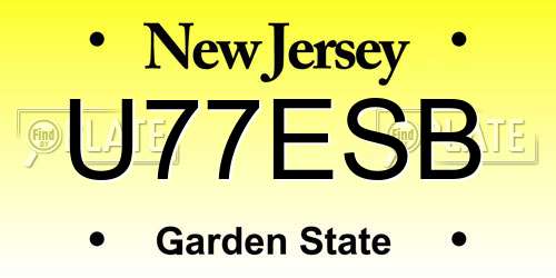 U77ESB New Jersey License Plate