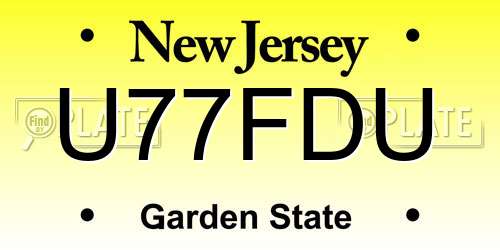 U77FDU New Jersey License Plate