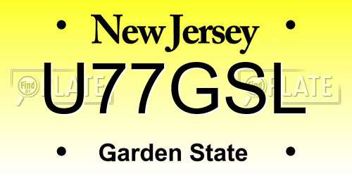 U77GSL New Jersey License Plate