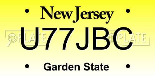 U77JBC New Jersey License Plate