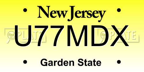 U77MDX New Jersey License Plate
