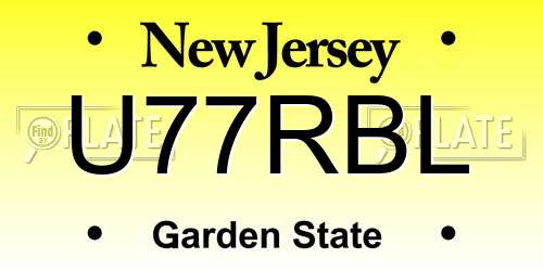 U77RBL New Jersey License Plate