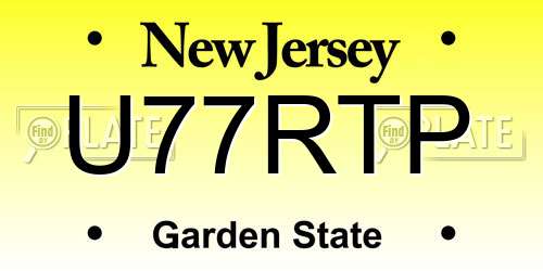 U77RTP New Jersey License Plate