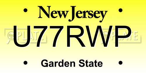 U77RWP New Jersey License Plate