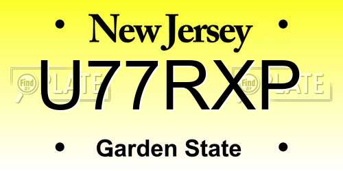 U77RXP New Jersey License Plate