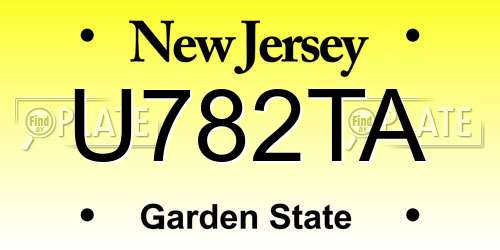 U782TA New Jersey License Plate