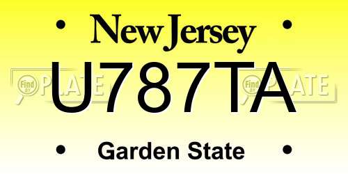 U787TA New Jersey License Plate