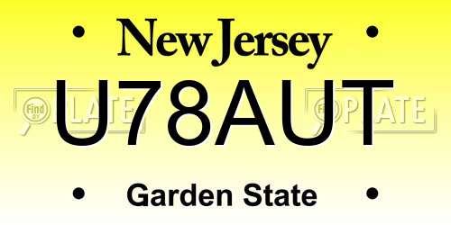 U78AUT New Jersey License Plate
