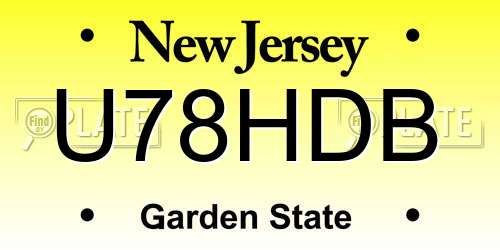 U78HDB New Jersey License Plate