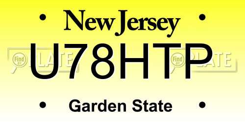 U78HTP New Jersey License Plate
