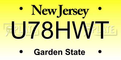 U78HWT New Jersey License Plate