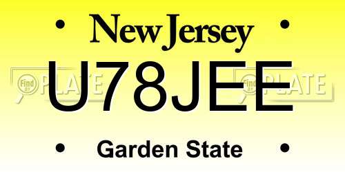 U78JEE New Jersey License Plate