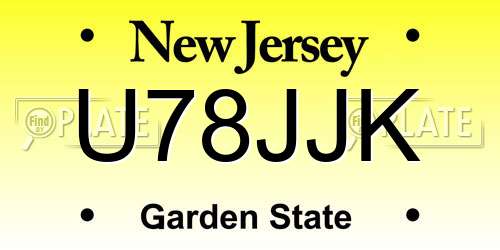 U78JJK New Jersey License Plate