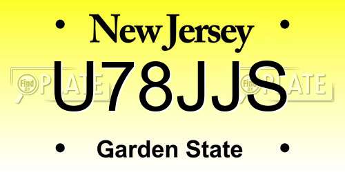 U78JJS New Jersey License Plate