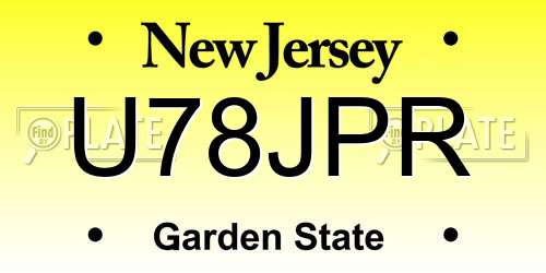 U78JPR New Jersey License Plate