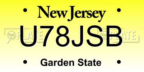 U78JSB New Jersey License Plate
