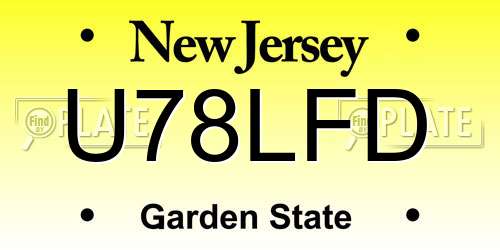 U78LFD New Jersey License Plate