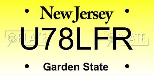 U78LFR New Jersey License Plate