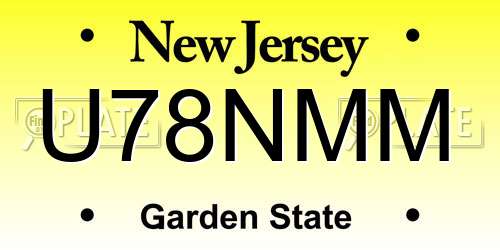 U78NMM New Jersey License Plate