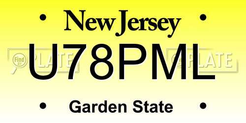 U78PML New Jersey License Plate