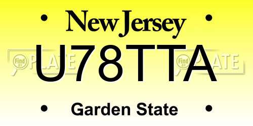 U78TTA New Jersey License Plate