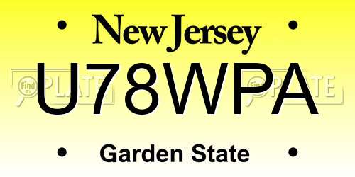 U78WPA New Jersey License Plate