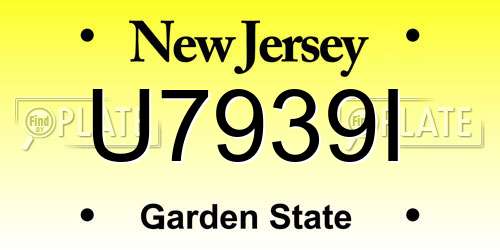 U7939I New Jersey License Plate