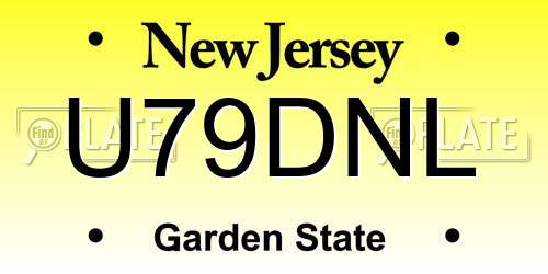 U79DNL New Jersey License Plate