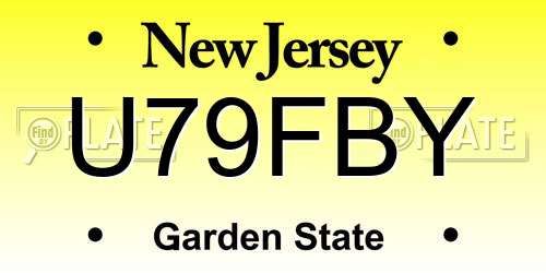 U79FBY New Jersey License Plate