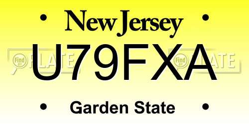 U79FXA New Jersey License Plate