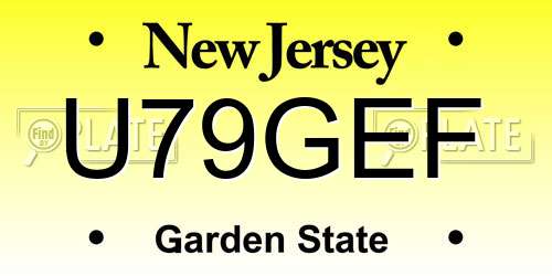 U79GEF New Jersey License Plate