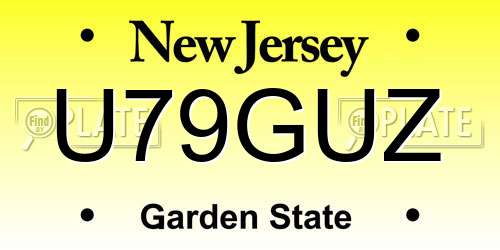 U79GUZ New Jersey License Plate