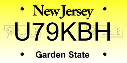 U79KBH New Jersey License Plate