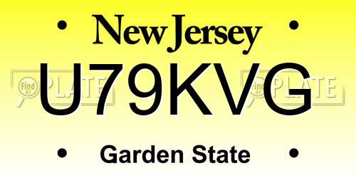 U79KVG New Jersey License Plate
