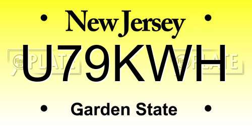 U79KWH New Jersey License Plate