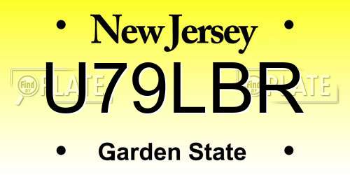 U79LBR New Jersey License Plate