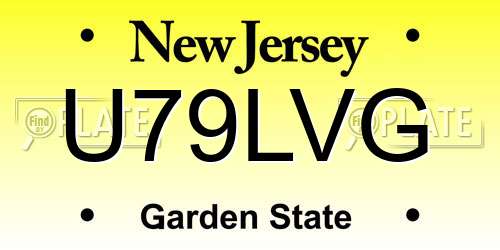 U79LVG New Jersey License Plate