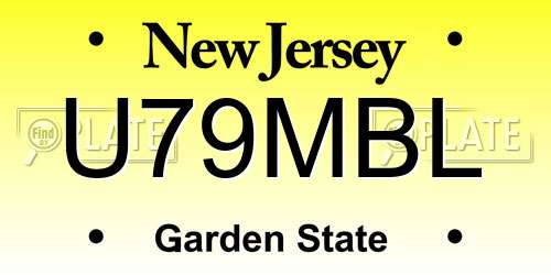 U79MBL New Jersey License Plate