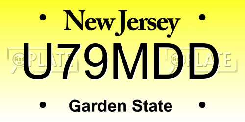 U79MDD New Jersey License Plate