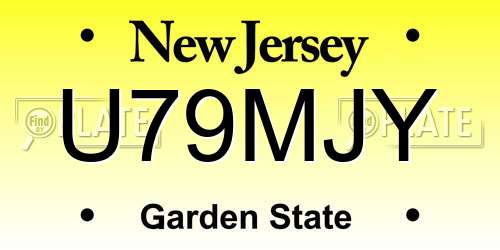 U79MJY New Jersey License Plate