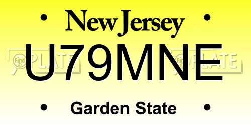 U79MNE New Jersey License Plate