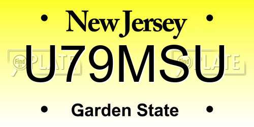 U79MSU New Jersey License Plate