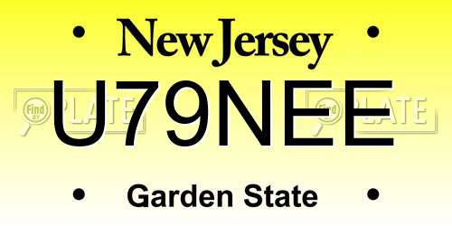 U79NEE New Jersey License Plate