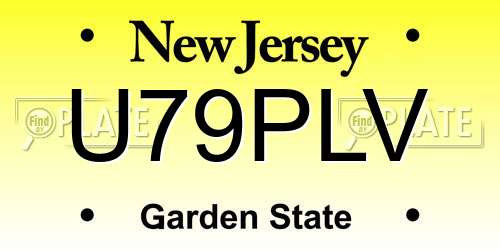 U79PLV New Jersey License Plate