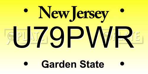 U79PWR New Jersey License Plate