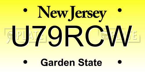 U79RCW New Jersey License Plate