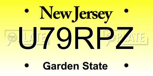 U79RPZ New Jersey License Plate