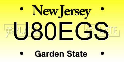 U80EGS New Jersey License Plate
